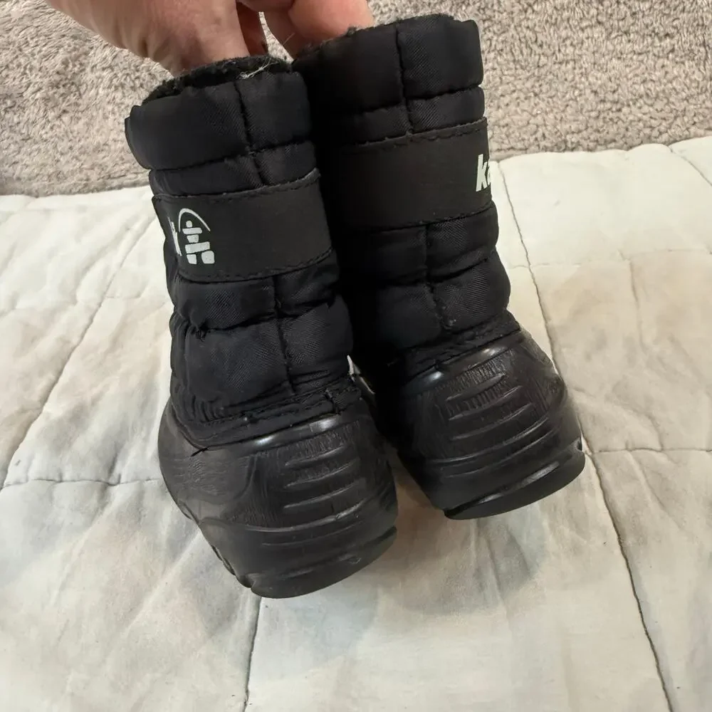 Kamik Icefollies Front Zip Waterproof Winter Snow Boots Black Toddler 7 Boys